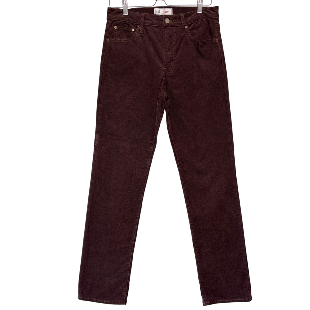 Gap Corduroy Pants Women 90s Straight High Rise Brown 28/6R Retro Dark Academia